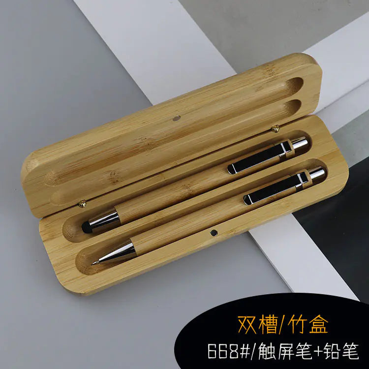 Walnut Wood Fountain Pen with Bamboo Gift Box Set