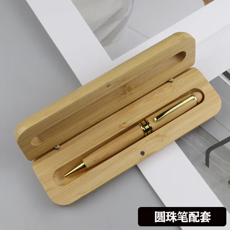 Walnut Wood Fountain Pen with Bamboo Gift Box Set