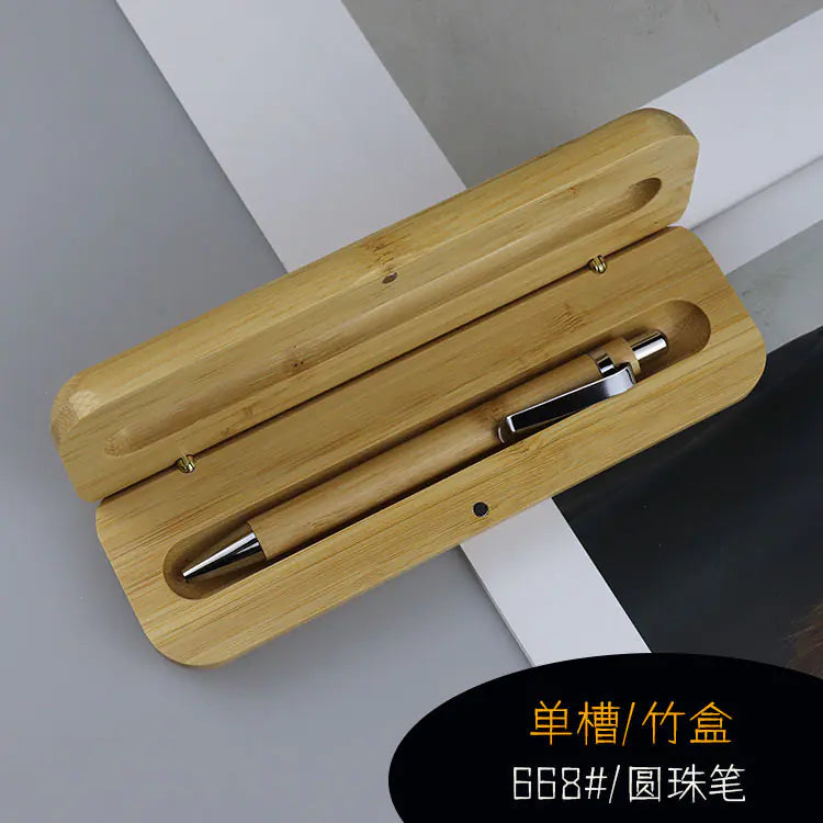 Walnut Wood Fountain Pen with Bamboo Gift Box Set