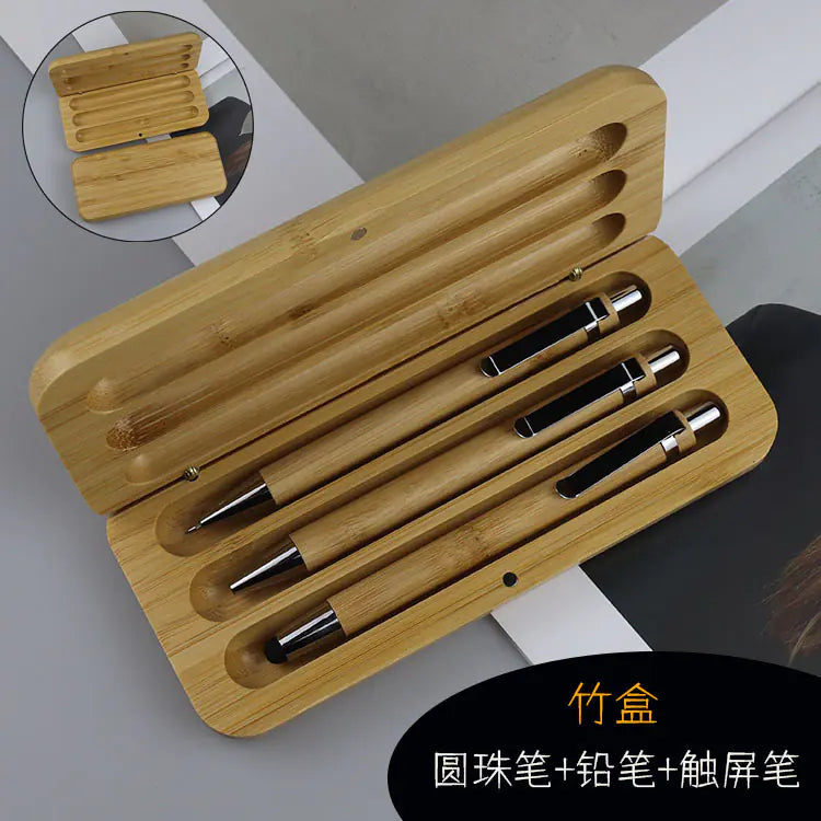 Walnut Wood Fountain Pen with Bamboo Gift Box Set