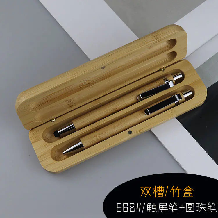 Walnut Wood Fountain Pen with Bamboo Gift Box Set
