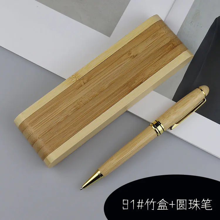 Walnut Wood Fountain Pen with Bamboo Gift Box Set