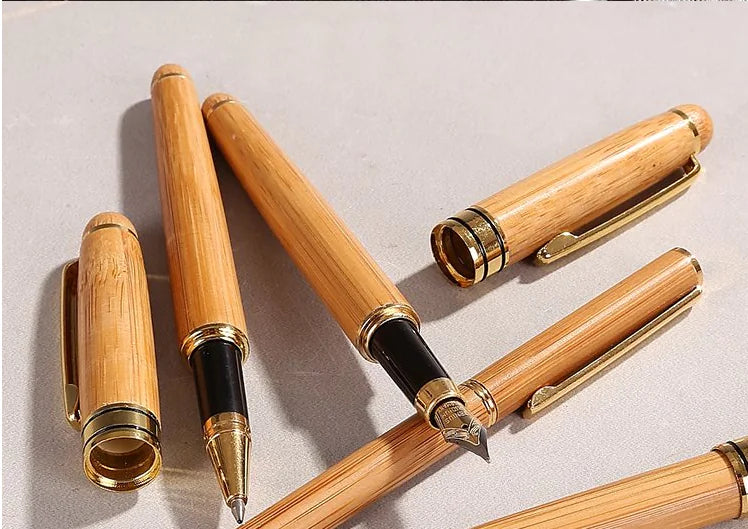 Bamboo Fountain Pen and Ballpoint Pen Gift Set