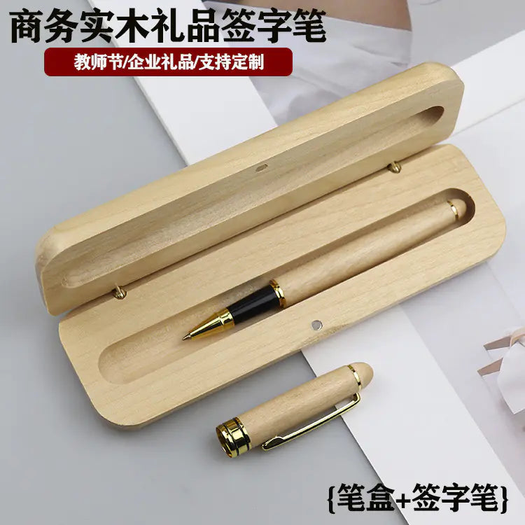 Walnut Wood Fountain Pen with Bamboo Gift Box Set