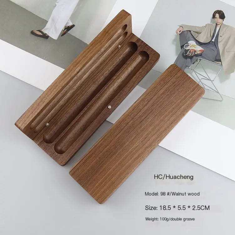 Walnut Wood Fountain Pen with Bamboo Gift Box Set