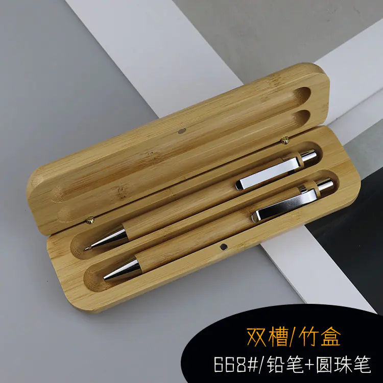 Walnut Wood Fountain Pen with Bamboo Gift Box Set
