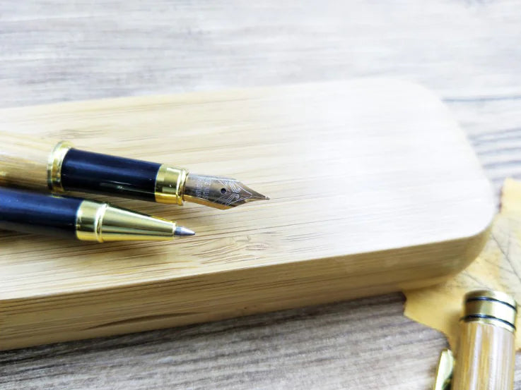 Bamboo Fountain Pen and Ballpoint Pen Gift Set