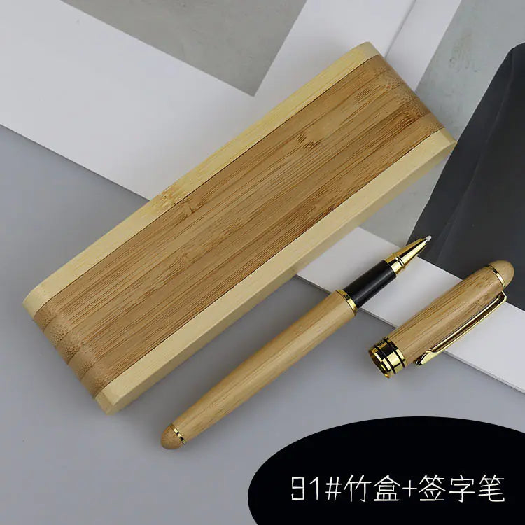 Walnut Wood Fountain Pen with Bamboo Gift Box Set