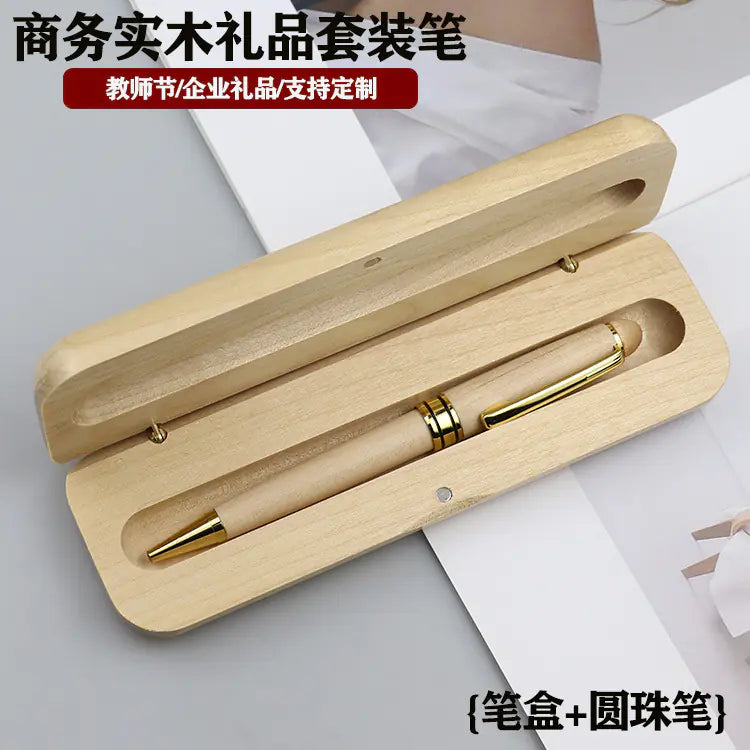 Walnut Wood Fountain Pen with Bamboo Gift Box Set