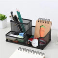 Creative Metal Four-Grid Pen Holder for Office Use
