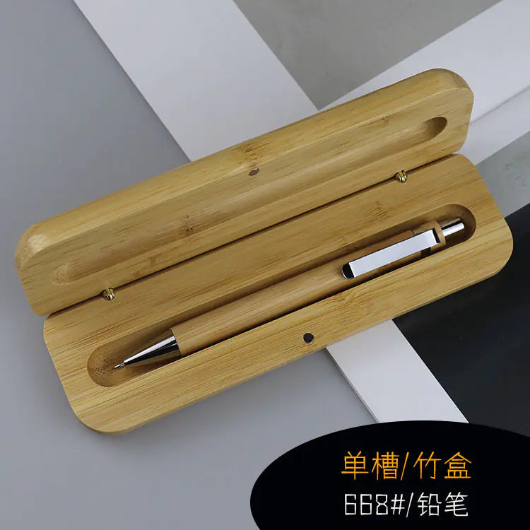 Walnut Wood Fountain Pen with Bamboo Gift Box Set